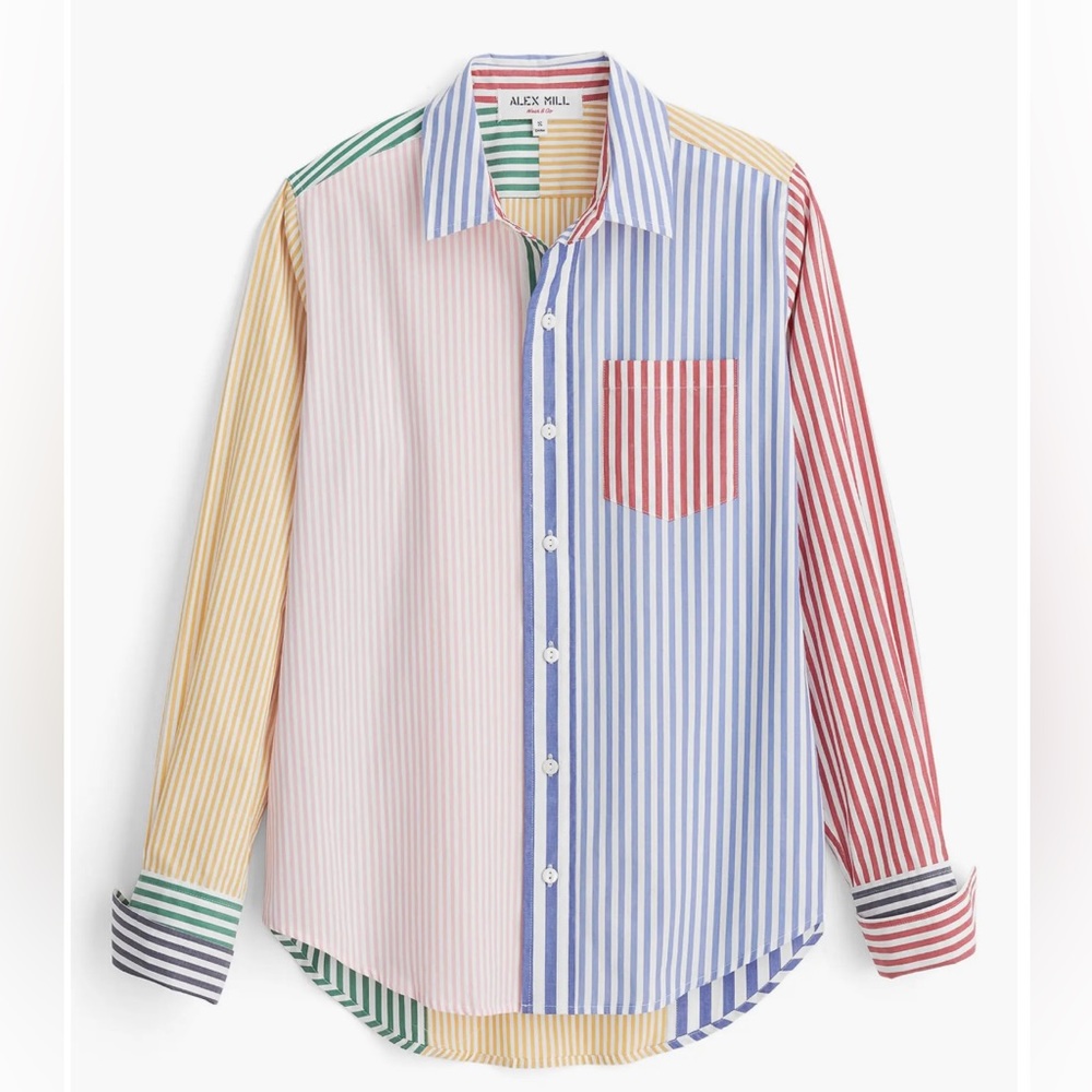 Alex Mill Wyatt Mixed Stripe Button-Up
